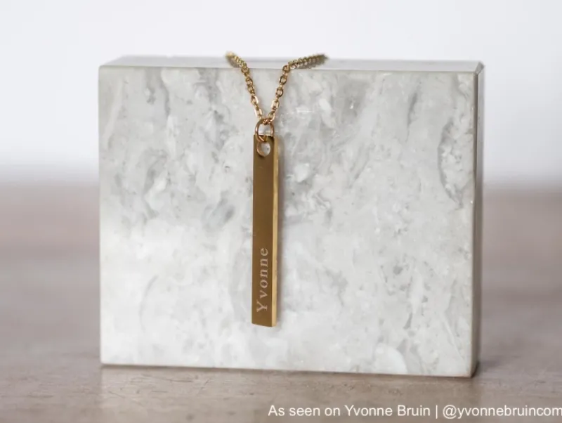 Finaste Naamketting Bar Goud Kleurig Sale