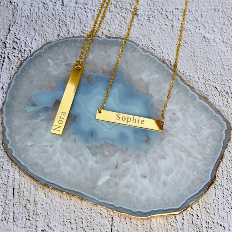 Finaste Naamketting Bar Goud Kleurig Sale