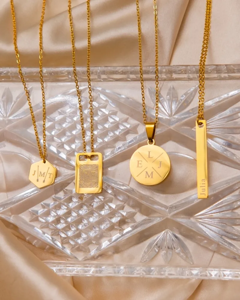 Finaste Naamketting Bar Goud Kleurig Sale