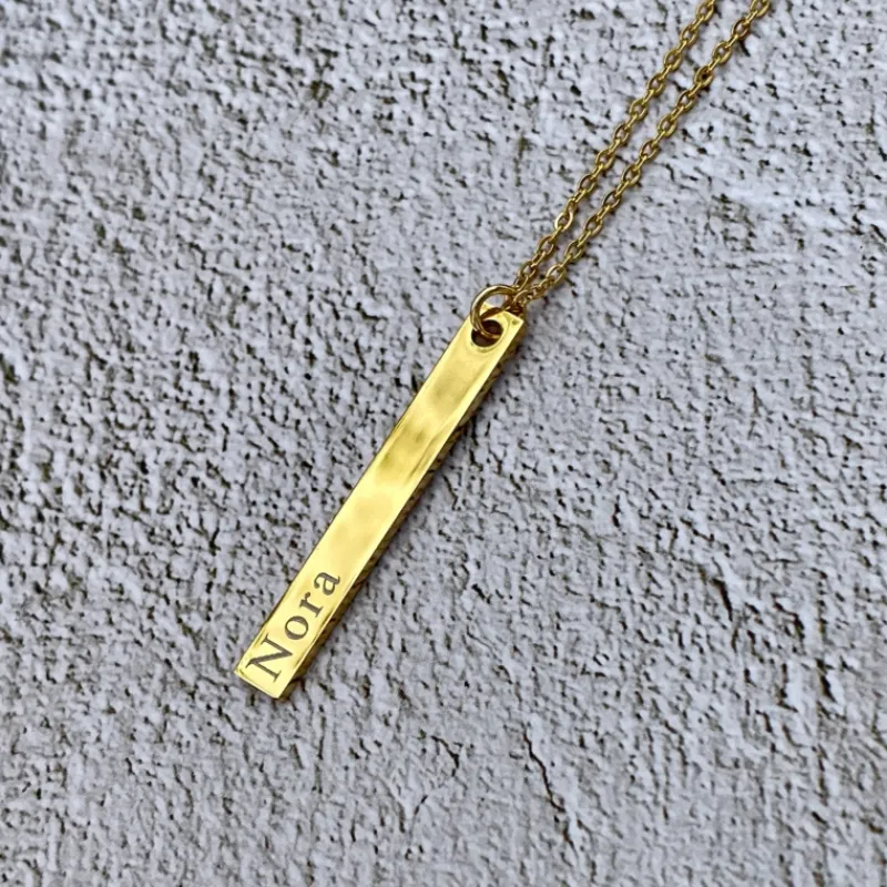 Finaste Naamketting Bar Goud Kleurig Sale