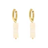 Finaste Nude earrings square stones goldplated New