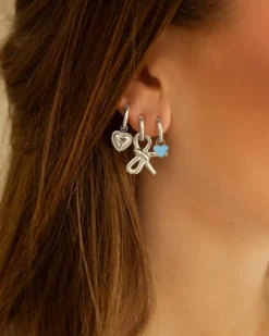 Finaste Oorbellen baby blauw hartje Hot