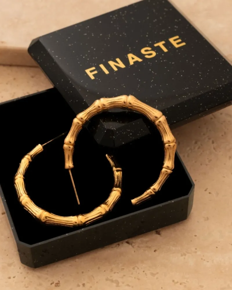 Finaste Oorbellen bamboo chic goudkleurig Fashion