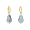 Finaste Oorbellen blauwe druppels goudkleurig Fashion