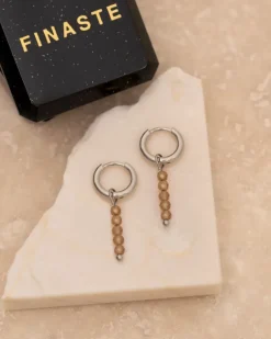 Finaste Oorbellen champagne beads New
