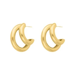 Finaste Oorbellen double hoops goudkleurig Fashion