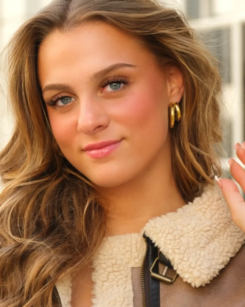 Finaste Oorbellen double hoops goudkleurig Fashion