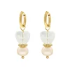 Finaste Oorbellen heart & pearl peach goudkleurig Discount