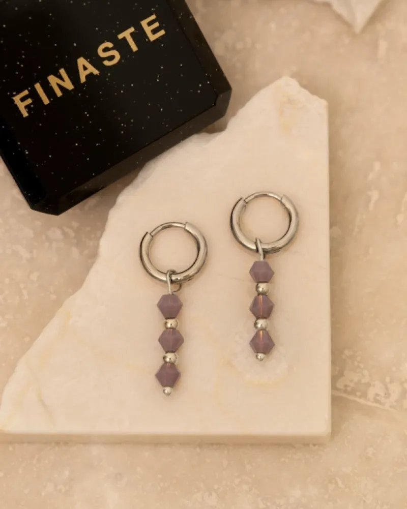 Finaste Oorbellen lila beads Clearance