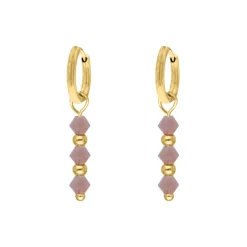 Finaste Oorbellen lila beads goldplated Outlet