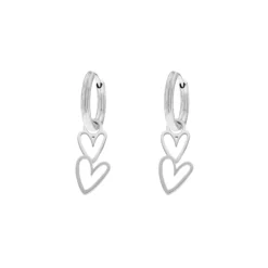 Finaste Oorbellen love hearts double New