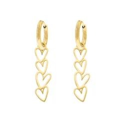 Finaste Oorbellen love hearts goudkleurig Sale