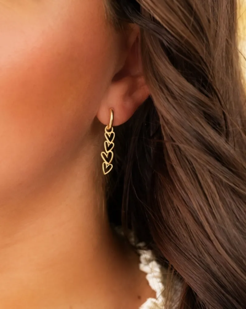Finaste Oorbellen love hearts goudkleurig Sale