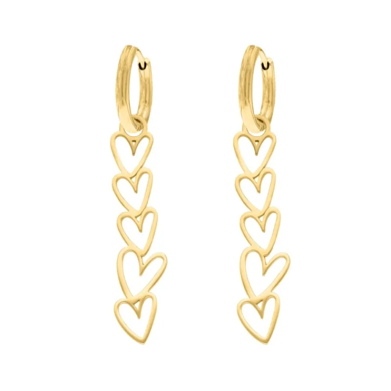 Finaste Oorbellen love hearts multi goudkleurig Best