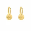 Finaste Oorbellen Met Drie Letters Goud kleurig Online
