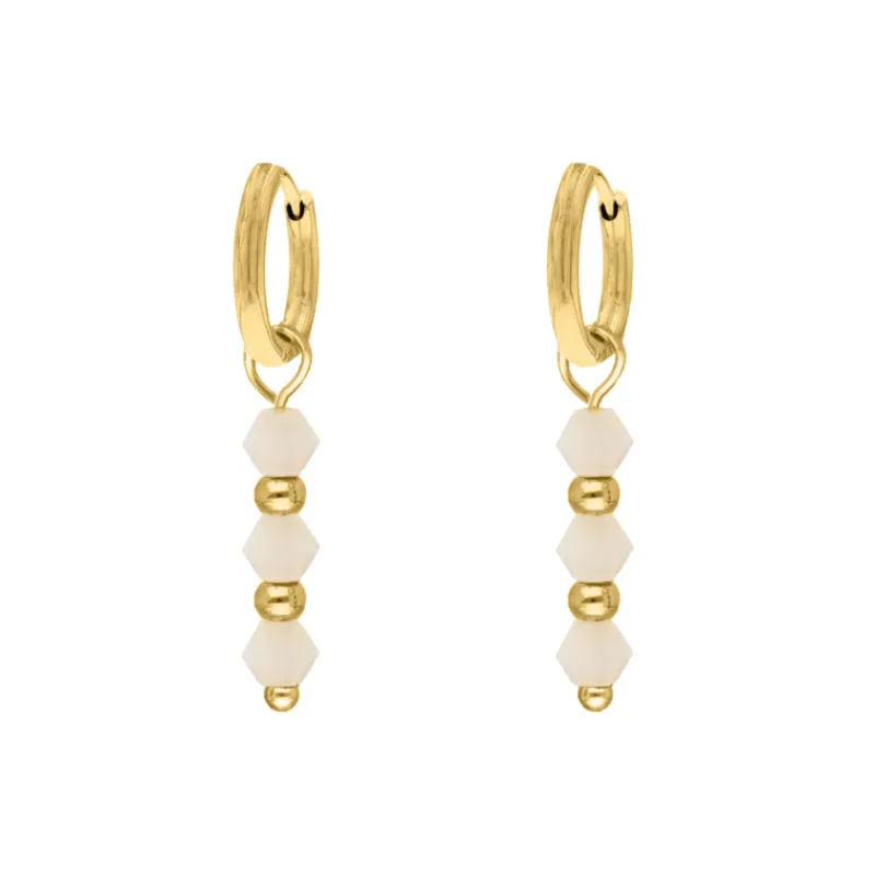 Finaste Oorbellen nude beads goldplated Fashion