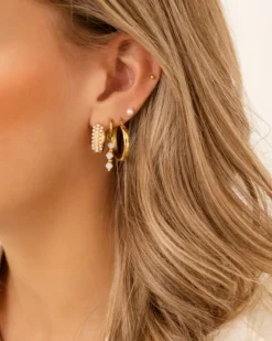 Finaste Oorbellen nude beads goldplated Fashion