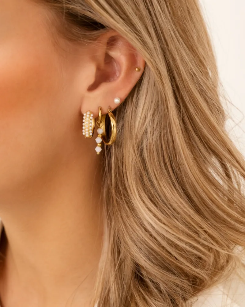 Finaste Oorbellen nude beads goldplated Fashion