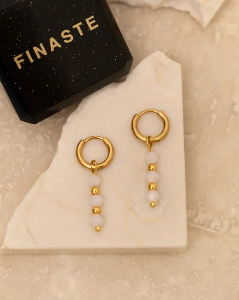 Finaste Oorbellen nude beads goldplated Fashion