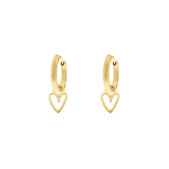 Finaste Oorbellen one love heart goudkleurig Discount