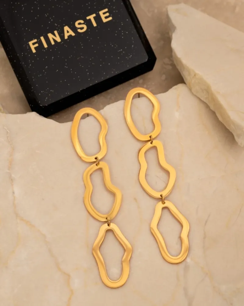 Finaste Oorbellen organic circles goudkleurig Clearance