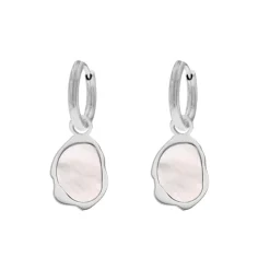 Finaste Oorbellen parelmoer kleur zilver Hot