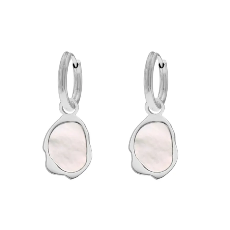 Finaste Oorbellen parelmoer kleur zilver Hot