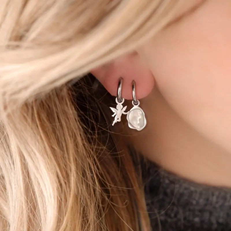 Finaste Oorbellen parelmoer kleur zilver Hot