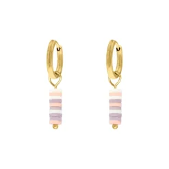 Finaste Oorbellen pastel hanger goudkleurig Best