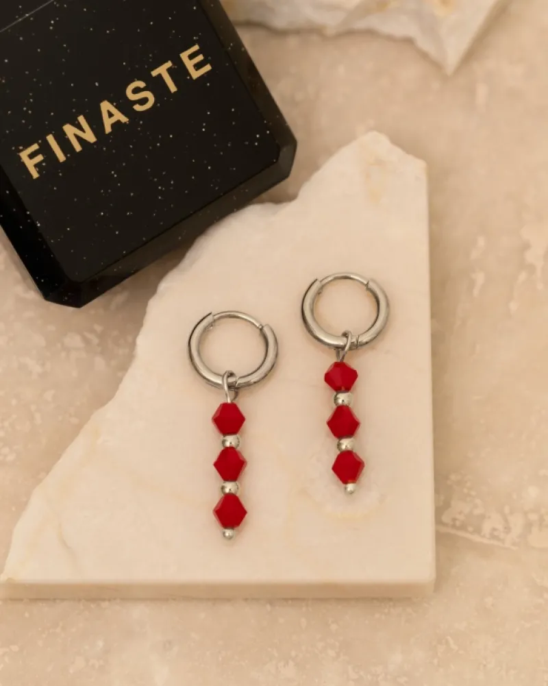 Finaste Oorbellen red beads Best