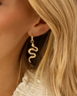 Finaste Oorbellen slang goudkleurig Sale