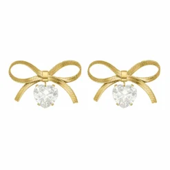 Finaste Oorbellen trendy bow heart goudkleurig Sale