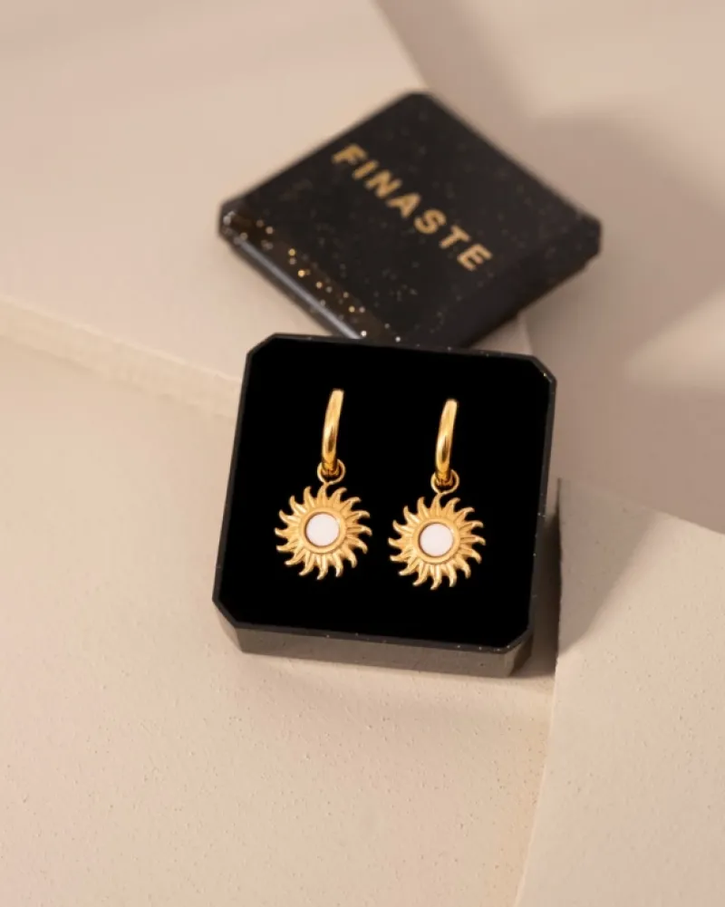 Finaste Oorbellen zon vintage goudkleurig Clearance