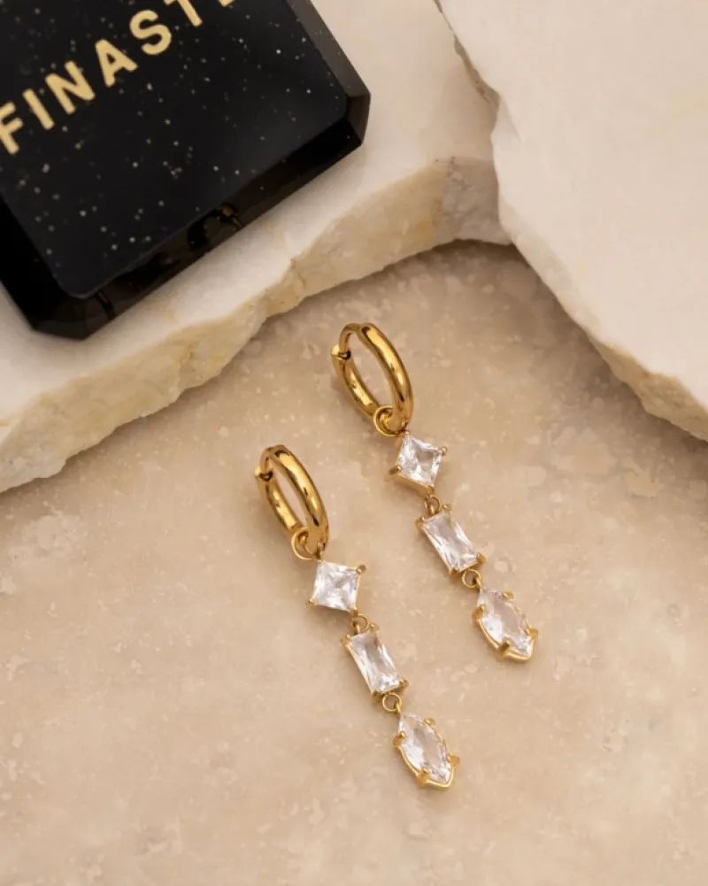 Finaste Oorhangers Trinity Gemstones Goldplated Online