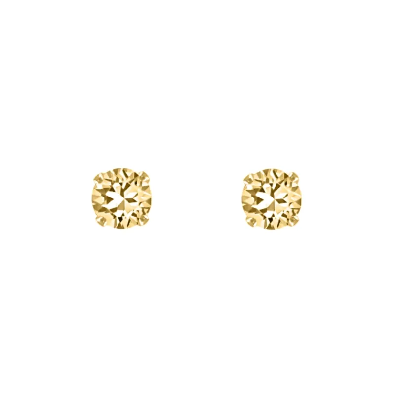 Finaste Oorknopjes champagne stone goudkleurig New