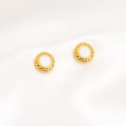Finaste Oorknopjes Round glam goudkleurig Clearance