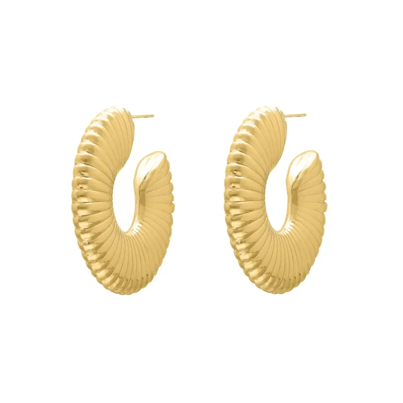 Finaste Oorringen chunky striped goudkleurig Discount