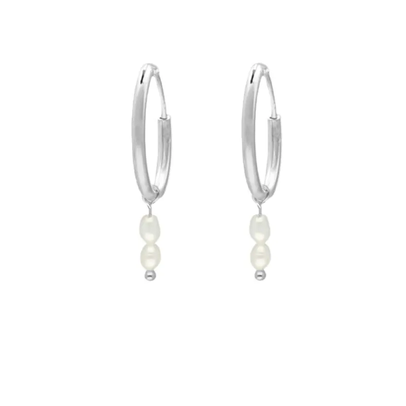 Finaste Oorringen twee pareltjes sterling zilver Discount