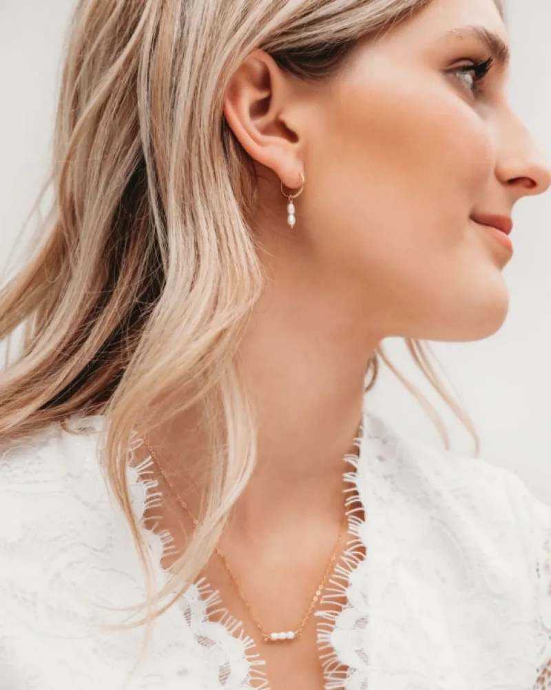 Finaste Oorringen twee pareltjes verguld sterling zilver Discount