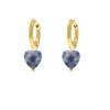 Finaste Oorringetjes blue spot jasper hearts goudkleurig Hot