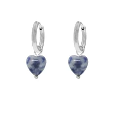 Finaste Oorringetjes blue spot jasper hearts Fashion