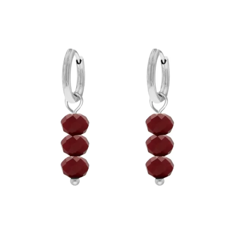 Finaste Oorringetjes bordeaux steentjes Clearance