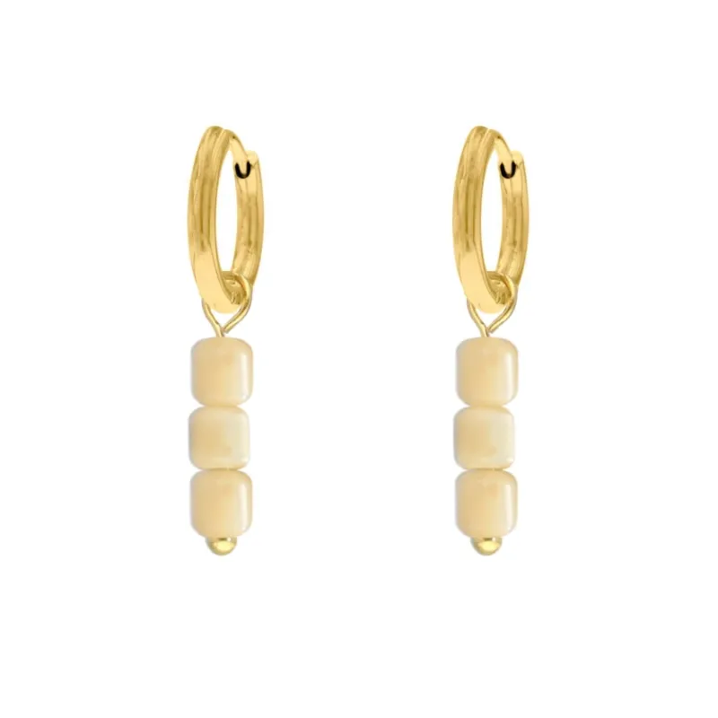Finaste Oorringetjes little beige sea shell goudkleurig Outlet