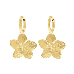 Finaste Oorringetjes met bloem goudkleurig Fashion