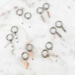 Finaste Oorringetjes met bolletjes hanger Discount