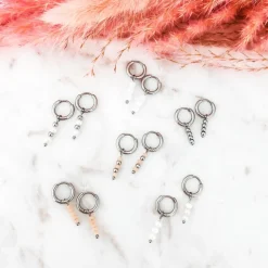 Finaste Oorringetjes met bolletjes hanger Discount