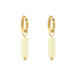 Finaste Oorringetjes met gele pastel steentjes goudkleurig Discount