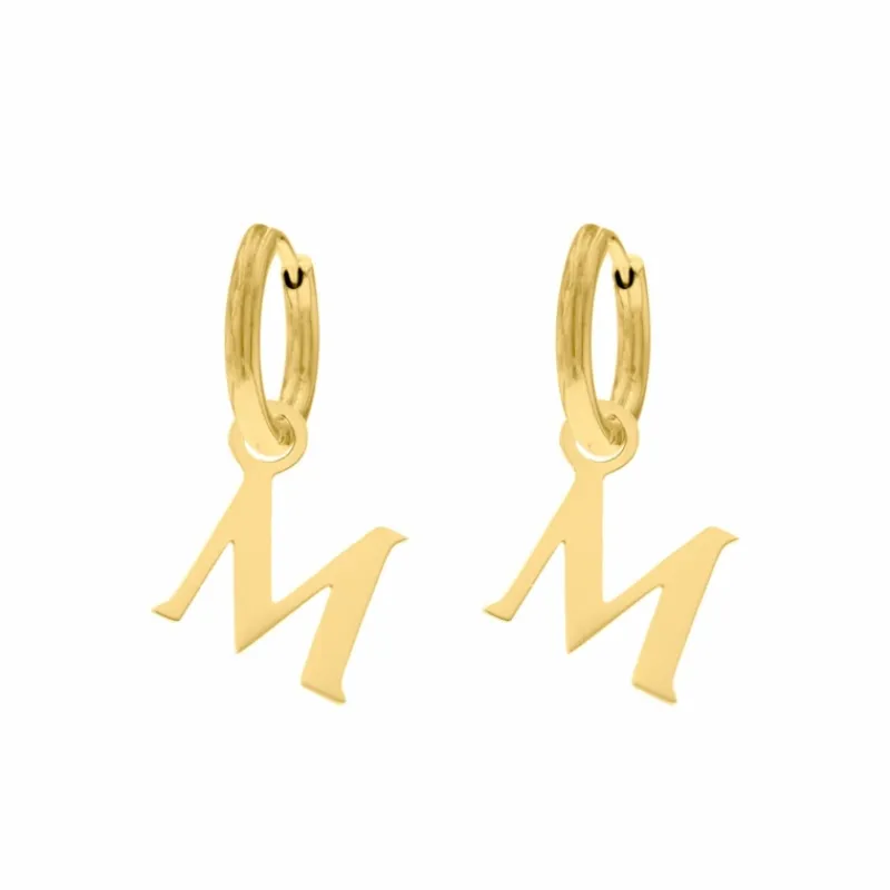 Finaste Oorringetjes met initial kleur goud Fashion