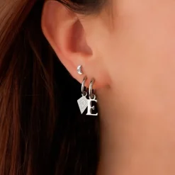 Finaste Oorringetjes met initial kleur zilver Discount