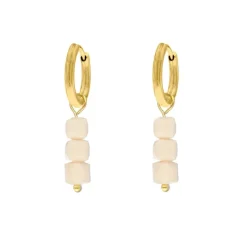 Finaste Oorringetjes met nude steentjes kleur goud Fashion